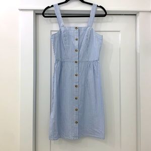 J.Crew button up blue and white striped dress